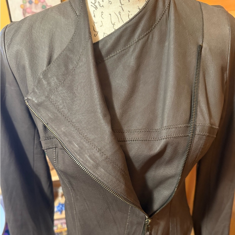 Illia Elegant Dark Brown Leather Jacket for Women